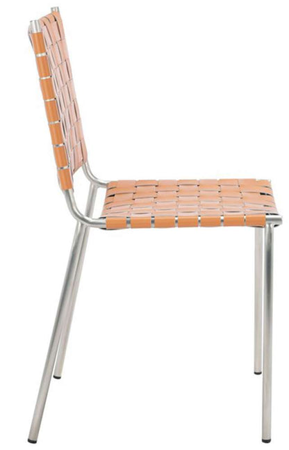 Safavieh - Wesson Woven Dining Chair - Cognac - Silver  (Set of 2) - DCH3005A-SET2 veiw 3