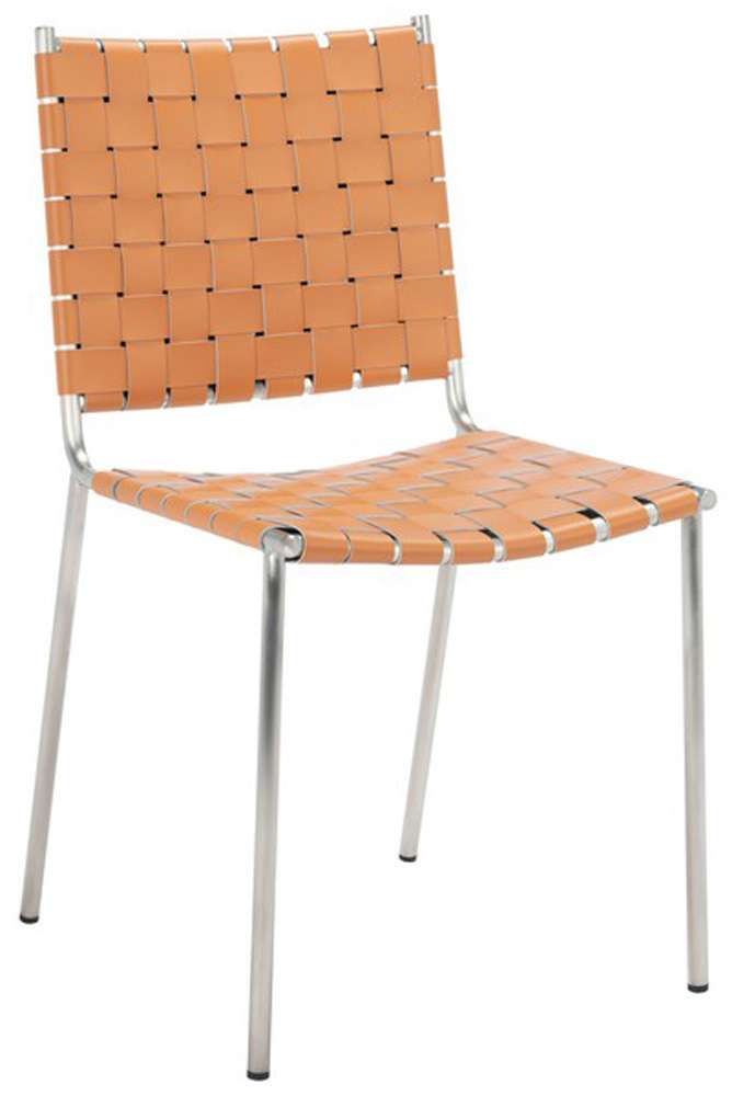 Safavieh - Wesson Woven Dining Chair - Cognac - Silver  (Set of 2) - DCH3005A-SET2 veiw 4