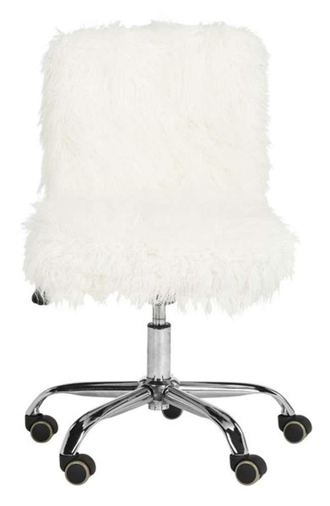 Safavieh - Whitney Swivel Office Chair - White - Chrome - OCH4505A veiw 2