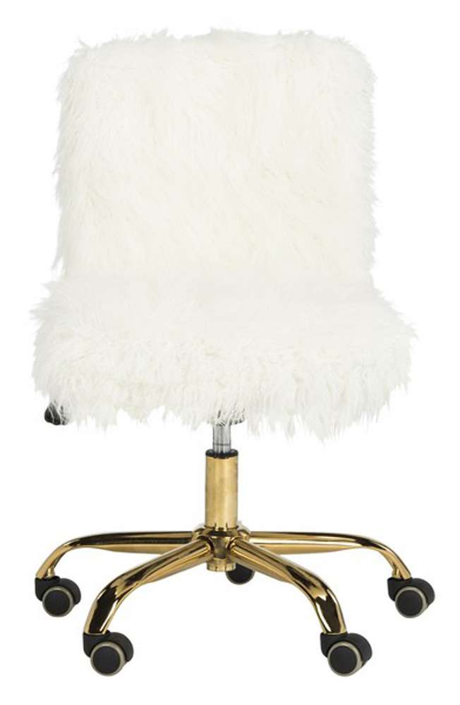 Safavieh - Whitney Swivel Office Chair - White - Gold - OCH4505B veiw 2