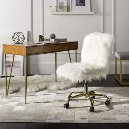 Safavieh - Whitney Swivel Office Chair - White - Gold - OCH4505B veiw 3