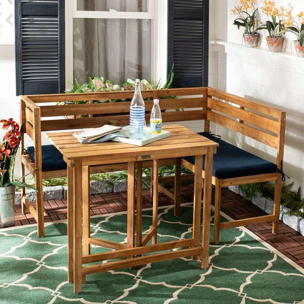 Safavieh - Wilton Balcony Corner Lounge - Natural - Navy - PAT6754A veiw 3