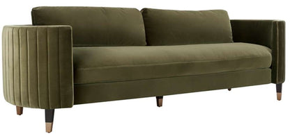 Safavieh - Winford Velvet Sofa - Olive - Black - KNT7045A veiw 1