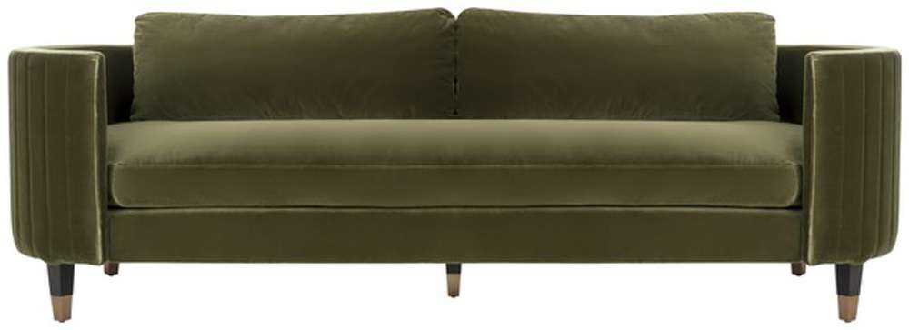 Safavieh - Winford Velvet Sofa - Olive - Black - KNT7045A veiw 3