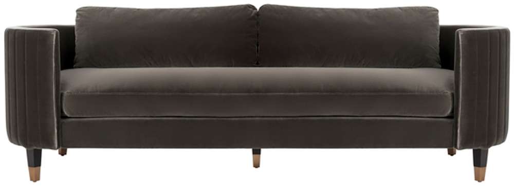 Safavieh - Winford Velvet Sofa - Shale - Black - KNT7045B veiw 1