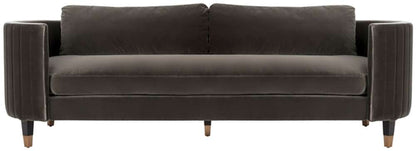 Safavieh - Winford Velvet Sofa - Shale - Black - KNT7045B veiw 1