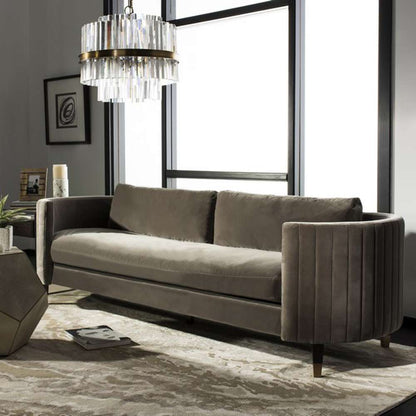 Safavieh - Winford Velvet Sofa - Shale - Black - KNT7045B veiw 3
