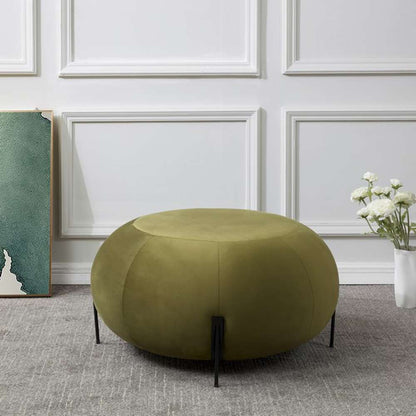 Safavieh - Winterose Round Ottoman - Olive Green - Black - SFV4792B veiw 1