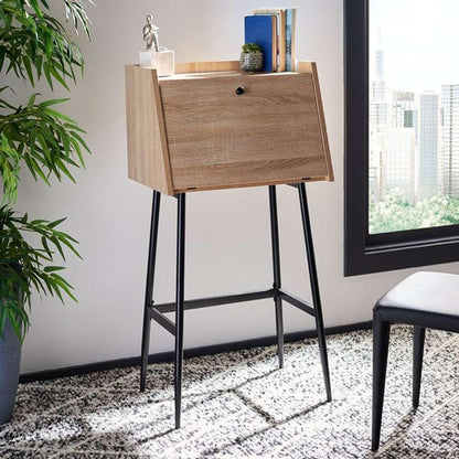Safavieh - Xander Modern Secretary Desk - Natural - Black - DSK2203A veiw 2