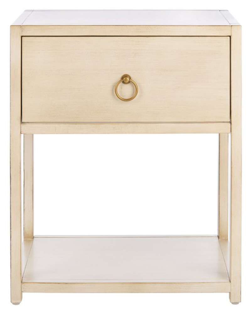 Safavieh - Yudi 1 Drw 1 Shelf Nightstand - Antique - White - NST9201B veiw 1