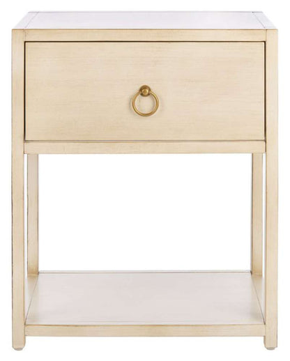 Safavieh - Yudi 1 Drw 1 Shelf Nightstand - Antique - White - NST9201B veiw 1