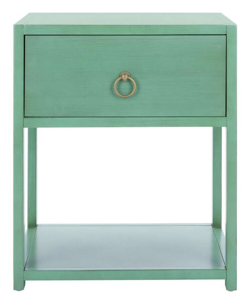 Safavieh - Yudi 1 Drw 1 Shelf Nightstand - Turquoise - NST9201C veiw 1