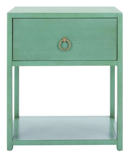 Safavieh - Yudi 1 Drw 1 Shelf Nightstand - Turquoise - NST9201C veiw 1