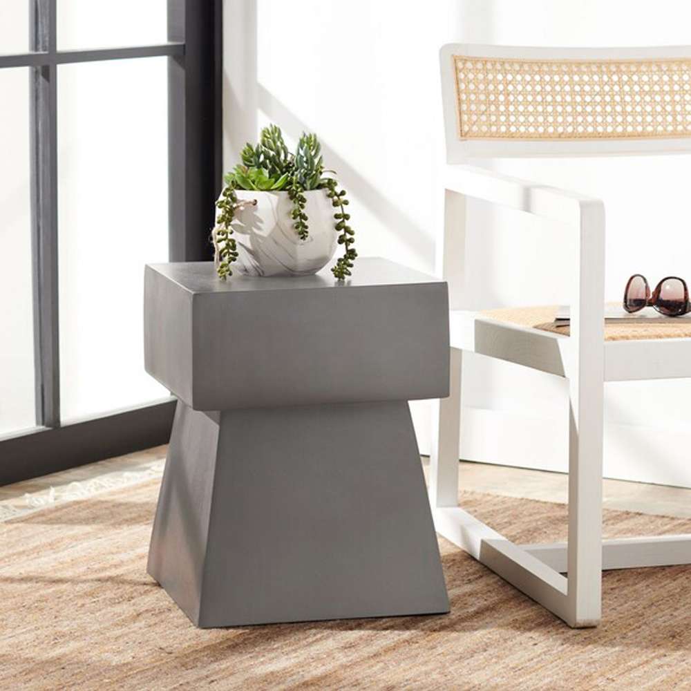 Safavieh - Zen In/Outdoor Accent Stool - Dark Grey - VNN1000A veiw 2