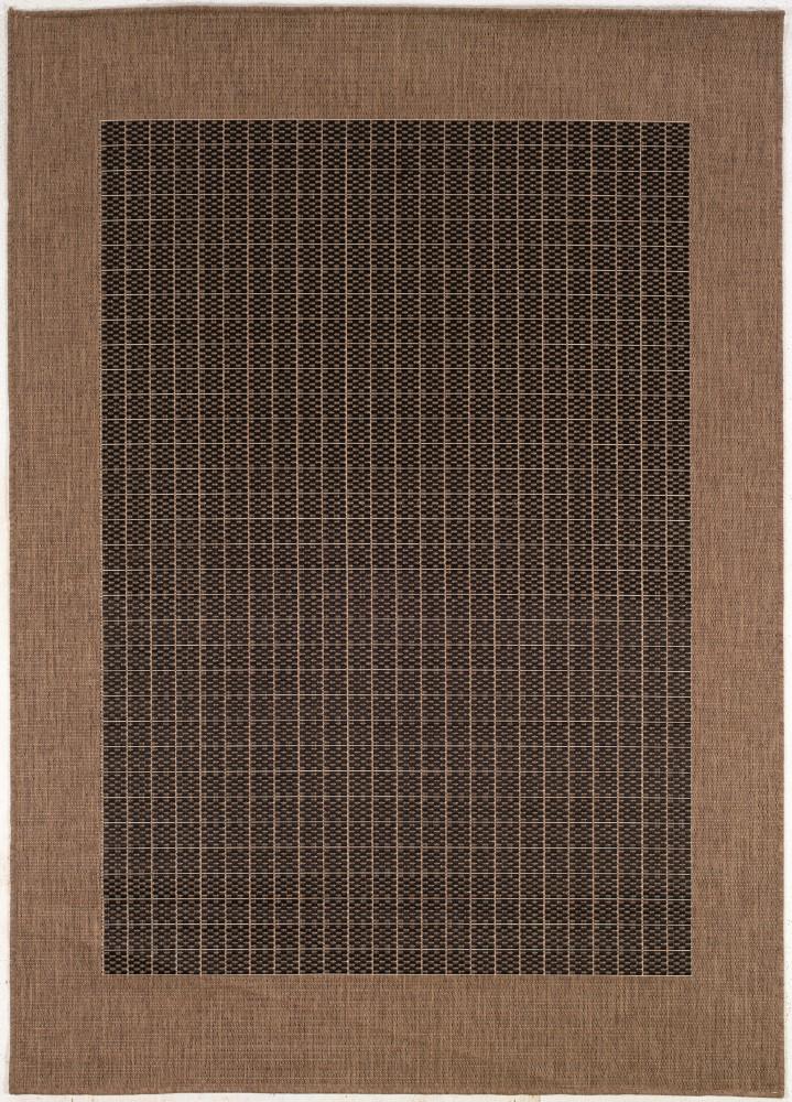 Couristan - Recife Checkered Field/Black-Cocoa Rug - 23 x 119 - 10052000023119U veiw 1
