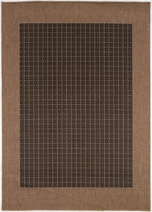 Couristan - Recife Checkered Field/Black-Cocoa Rug - 23 x 119 - 10052000023119U veiw 1