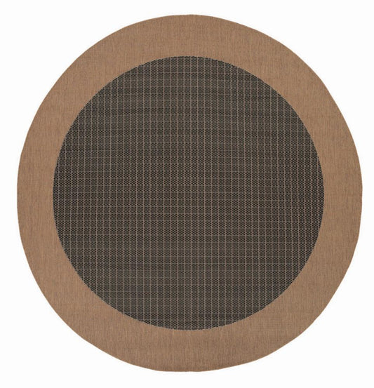 Couristan - Recife Checkered Field/Black-Cocoa Rug - 86 Round - 10052000086086N veiw 1