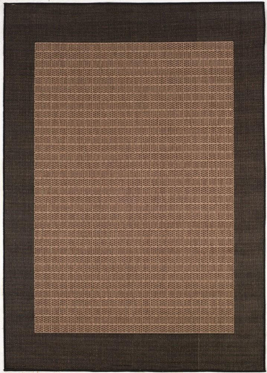 Couristan - Recife Checkered Field/Cocoa-Black Rug - 2 x 37 - 10052500018037T veiw 1