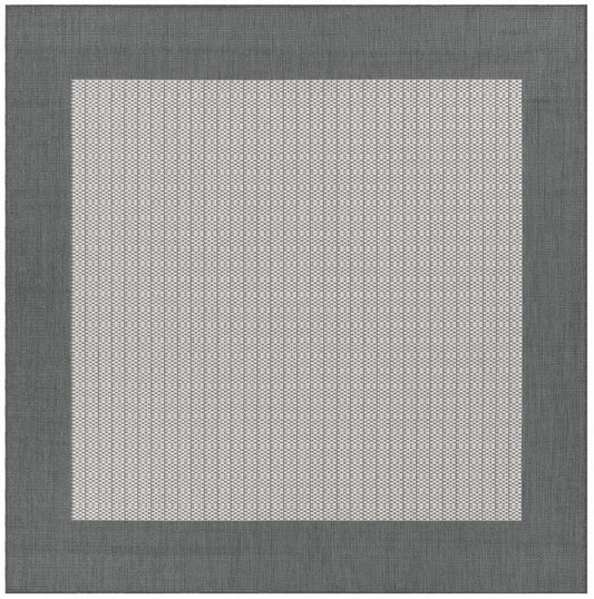 Couristan - Recife Checkered Field/Grey-White Rug - 76 Square - 10053012076076Q veiw 1