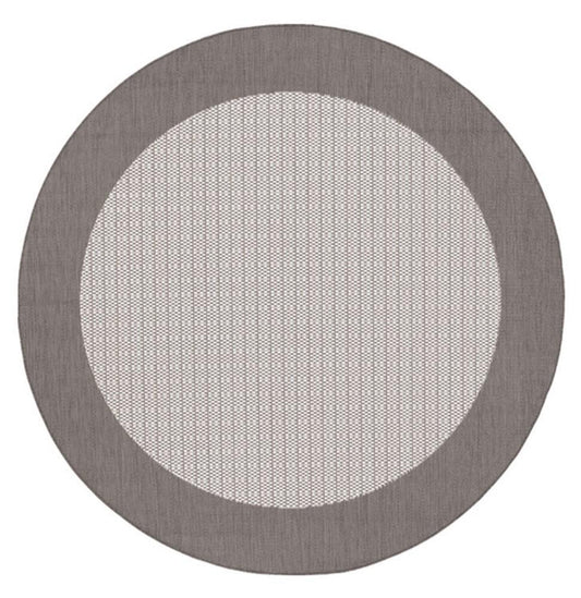 Couristan - Recife Checkered Field/Grey-White Rug - 86 Round - 10053012086086N veiw 1