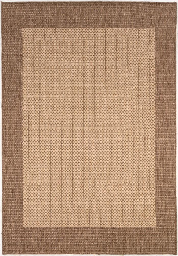 Couristan - Recife Checkered Field/Natural-Cocoa Rug - 39 x 55 - 10053000039055T veiw 1