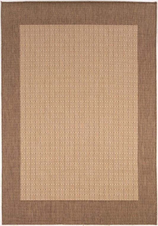Couristan - Recife Checkered Field/Natural-Cocoa Rug - 53 x 76 - 10053000053076T veiw 1