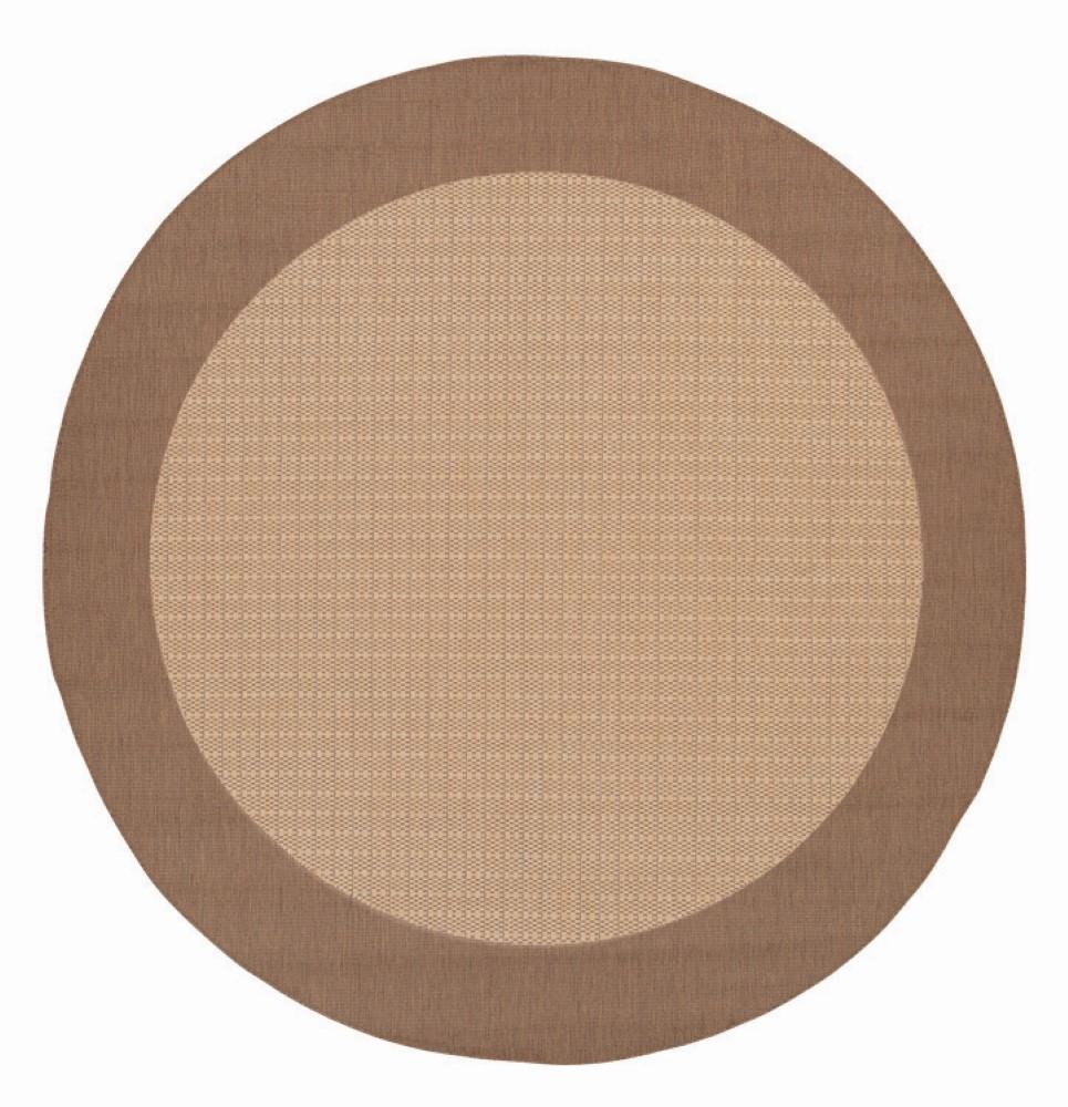 Couristan - Recife Checkered Field/Natural-Cocoa Rug - 86 Round - 10053000086086N veiw 1