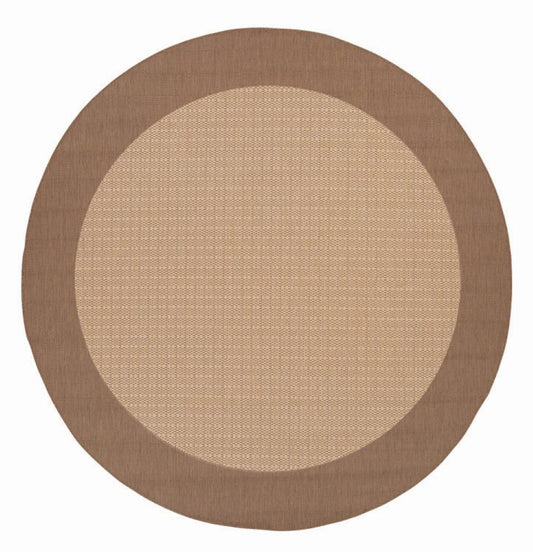 Couristan - Recife Checkered Field/Natural-Cocoa Rug - 86 Round - 10053000086086N veiw 1