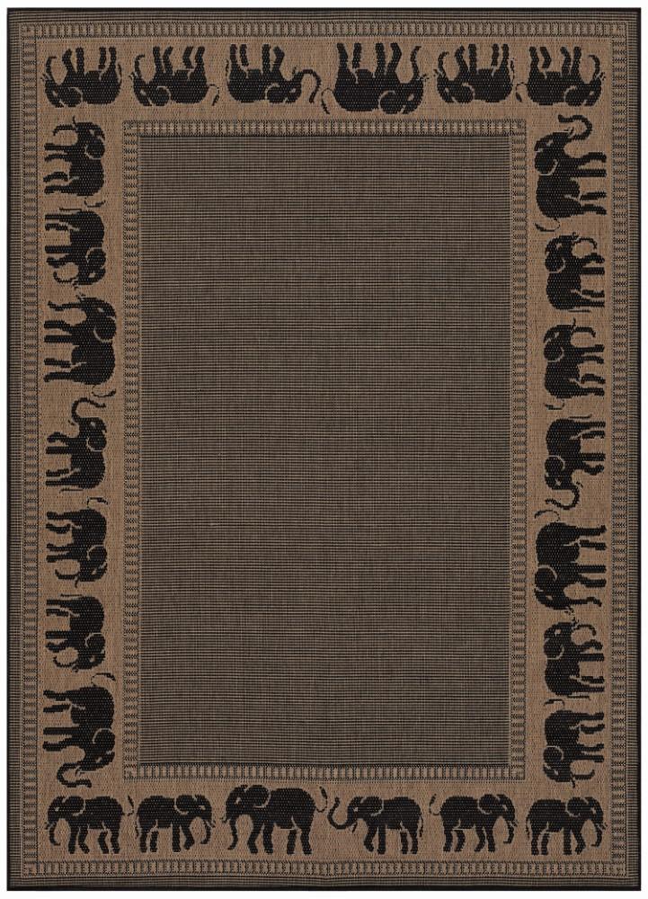 Couristan - Recife Elephant/Cocoa-Black Rug - 76 x 109 - 15881021076109T veiw 1