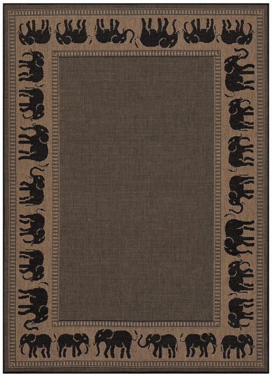 Couristan - Recife Elephant/Cocoa-Black Rug - 76 x 109 - 15881021076109T veiw 1