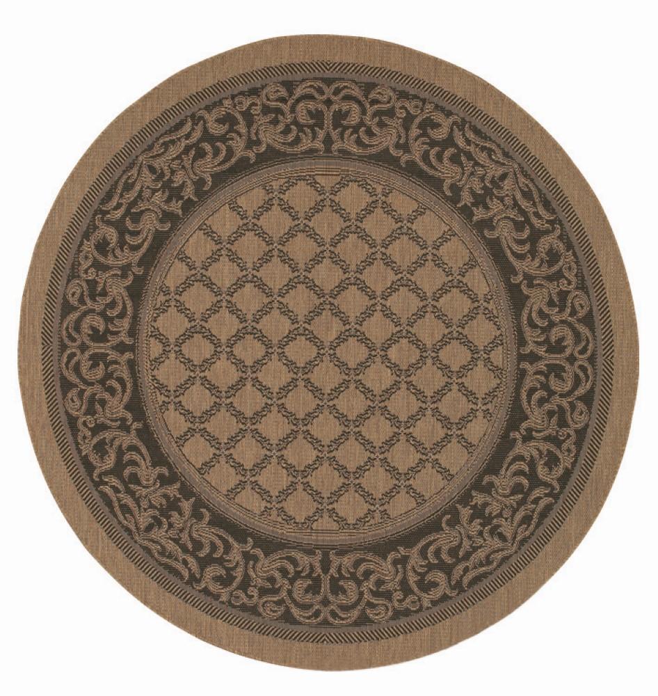 Couristan - Recife Garden Lattice/Cocoa-Black Rug - 76 Round - 10162000076076N veiw 1