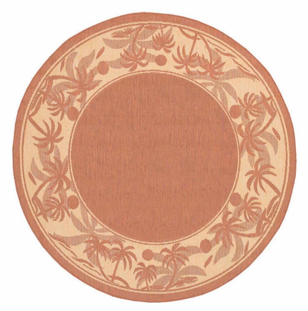 Couristan - Recife Island Retreat/Terra-Cotta-Natural Rug - 76 Round - 12221122076076N veiw 1