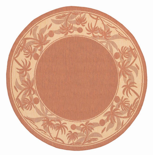 Couristan - Recife Island Retreat/Terra-Cotta-Natural Rug - 76 Round - 12221122076076N veiw 1