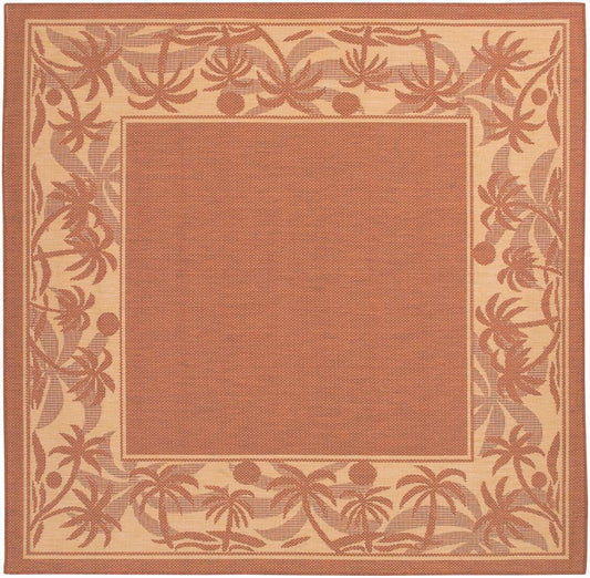 Couristan - Recife Island Retreat/Terra-Cotta-Natural Rug - 76 Square - 12221122076076Q veiw 1
