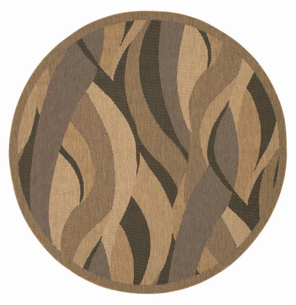 Couristan - Recife Seagrass/Natural-Black Rug - 76 Round - 15620154076076N veiw 1