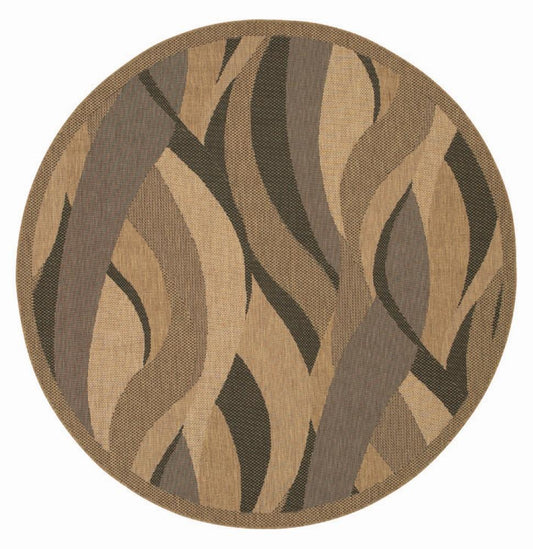 Couristan - Recife Seagrass/Natural-Black Rug - 76 Round - 15620154076076N veiw 1