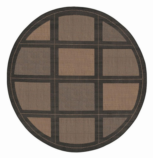Couristan - Recife Summit/Cocoa-Black Rug - 76 Round - 10432500076076N veiw 1