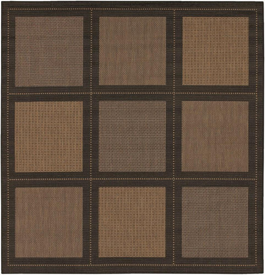 Couristan - Recife Summit/Cocoa-Black Rug - 76 Square - 10432500076076Q veiw 1