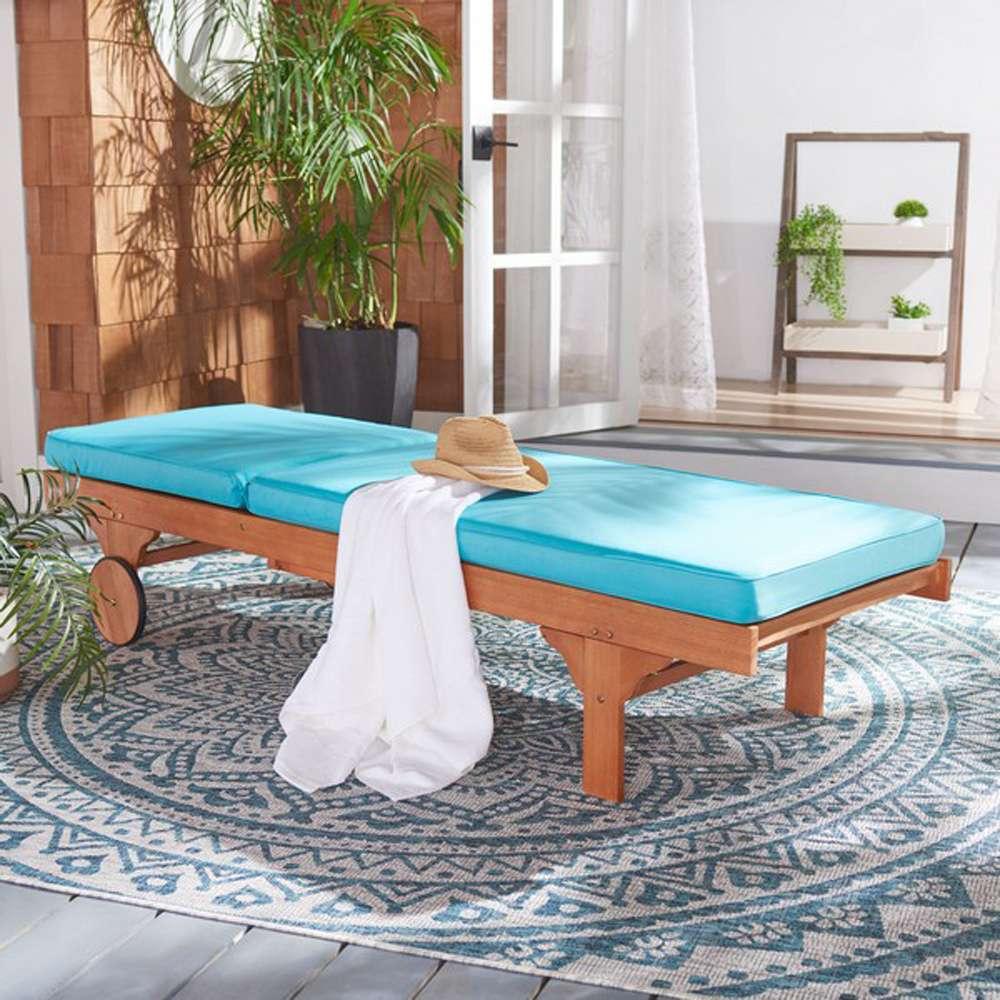 Safavieh - Newport Lounge Chair - Natural - Aqua - PAT7022Q veiw 3