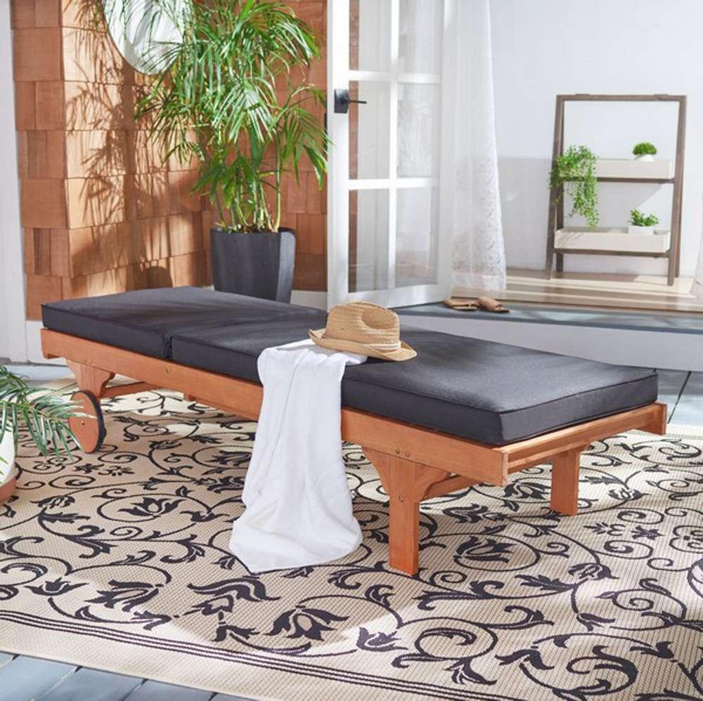 Safavieh - Newport Lounge Chair - Natural - Black - PAT7022X veiw 3
