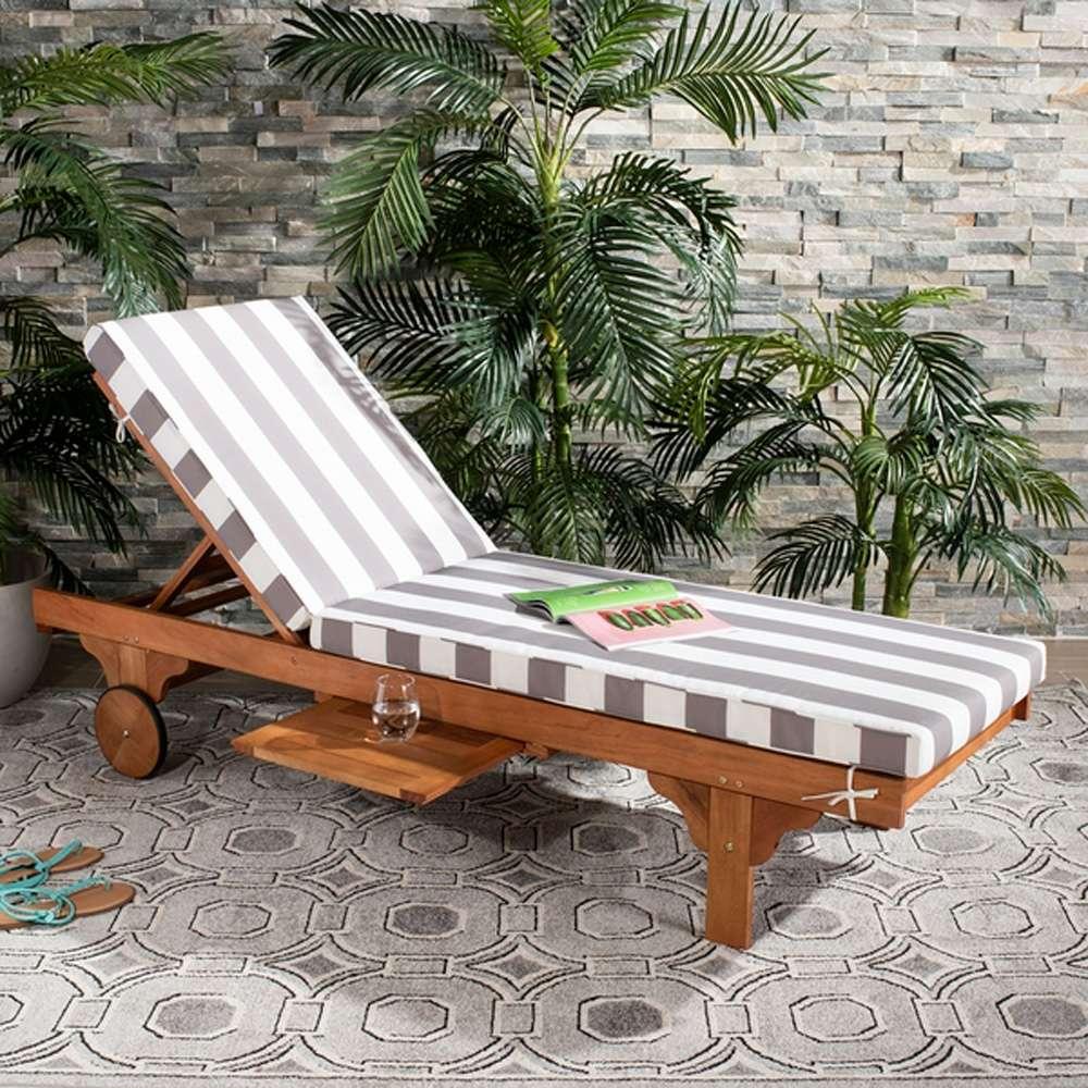 Safavieh - Newport Lounge Chair - Natural - Grey Striped - PAT7022E veiw 2