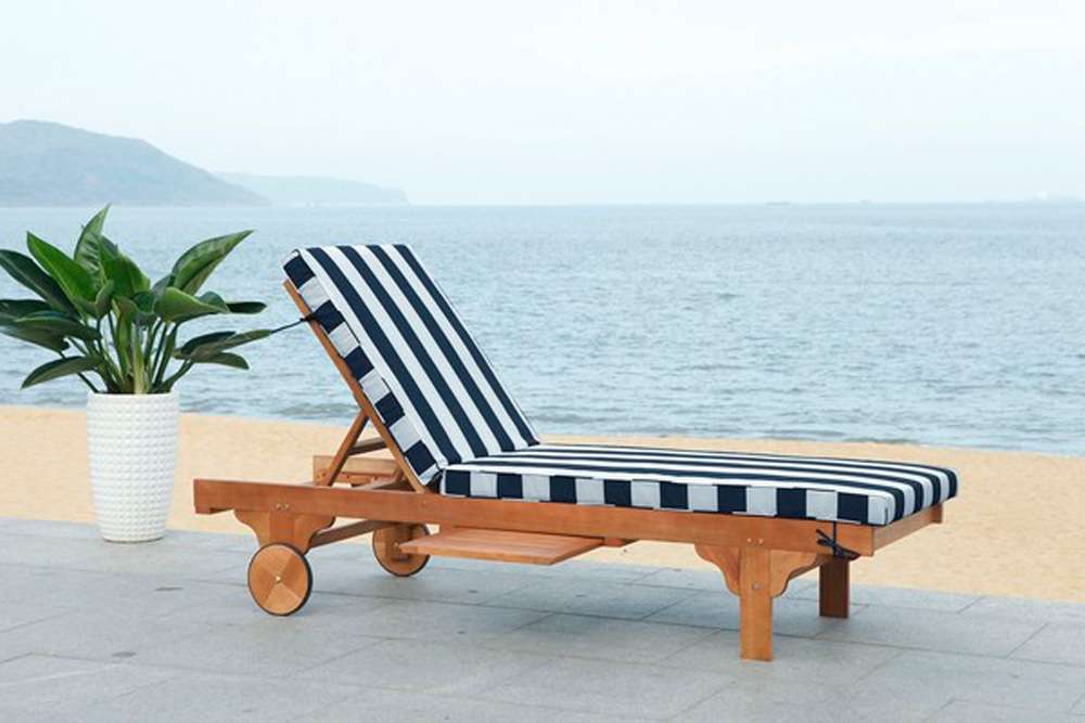 Safavieh - Newport Lounge Chair - Natural - Navy Striped - PAT7022F veiw 2