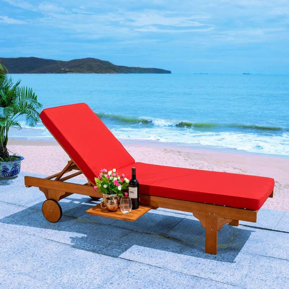 Safavieh - Newport Lounge Chair - Natural - Red - PAT7022R veiw 3