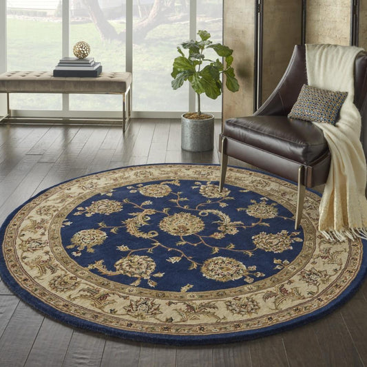 Nourison - 2000 6 x Round Navy Area Rug - 2022-99446709509 veiw 2