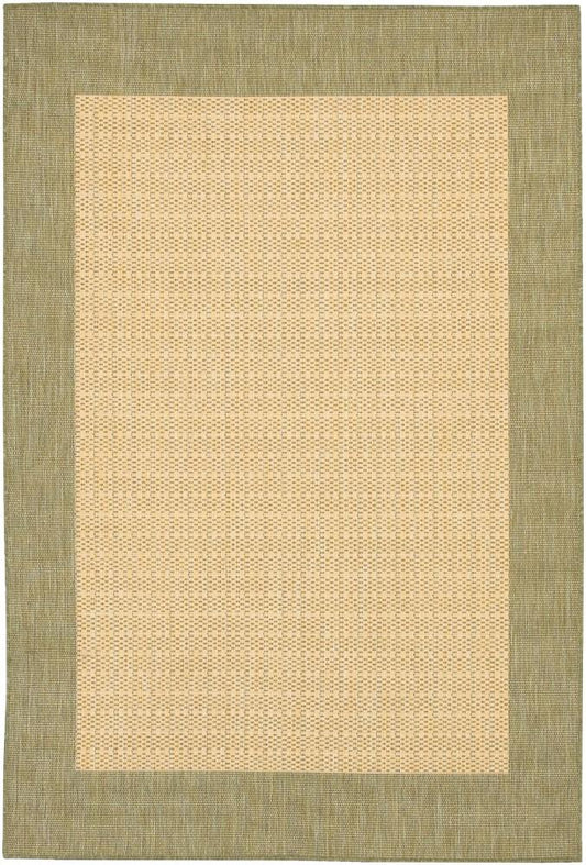 Couristan - Recife Checkered Field/Natural-Green Rug - 39 x 55 - 10055005039055T veiw 1