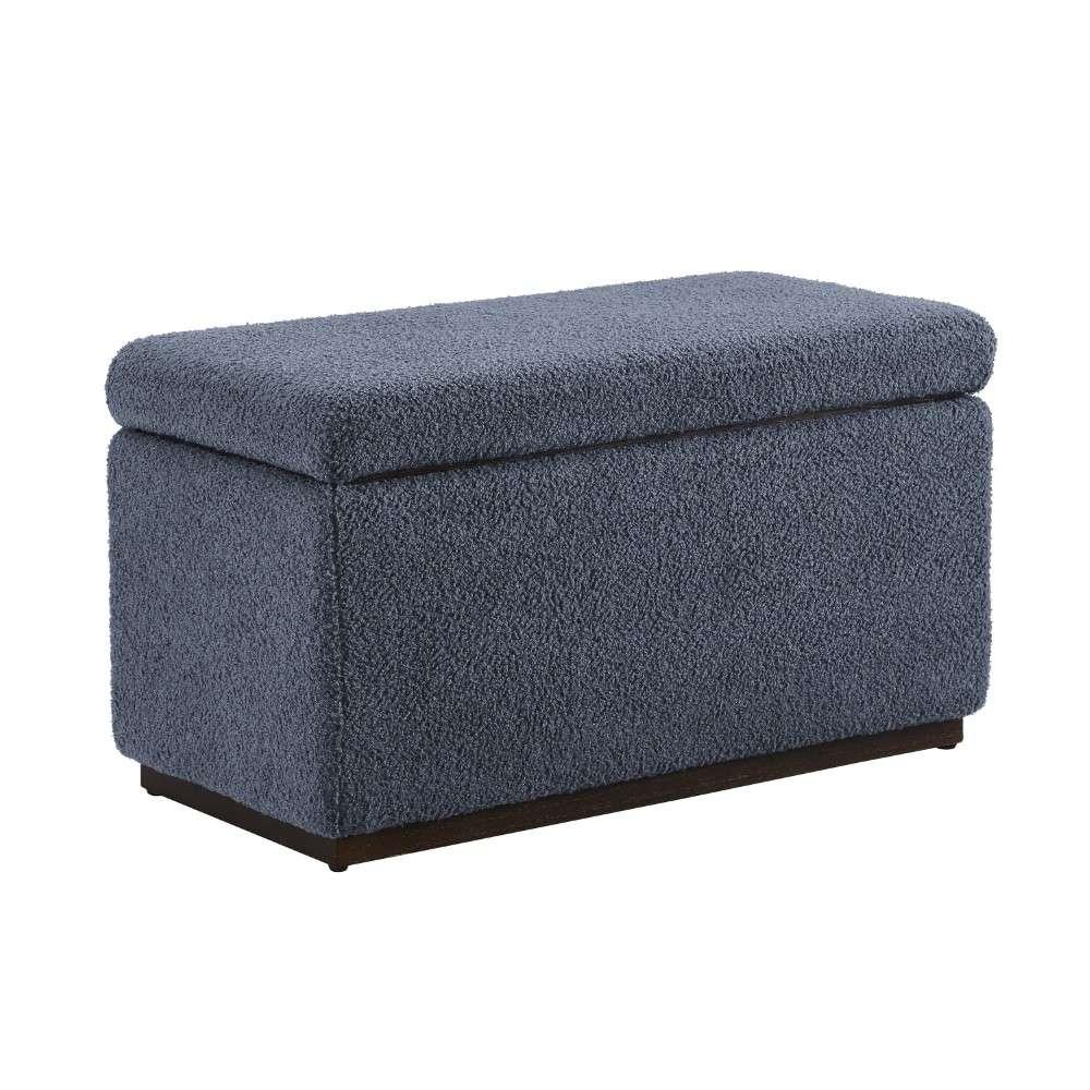 Linon Home Decor - Blanche Rectangle Storage Ottoman, Dark Gray - ST014DGRY01ASU veiw 1