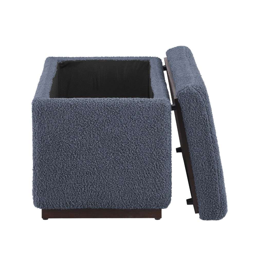 Linon Home Decor - Blanche Rectangle Storage Ottoman, Dark Gray - ST014DGRY01ASU veiw 7