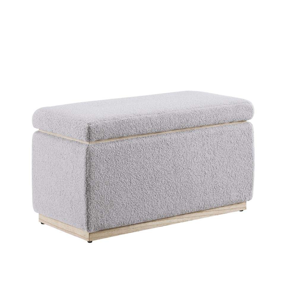 Linon Home Decor - Blanche Rectangle Storage Ottoman, Gray - ST014GRY01ASU veiw 1