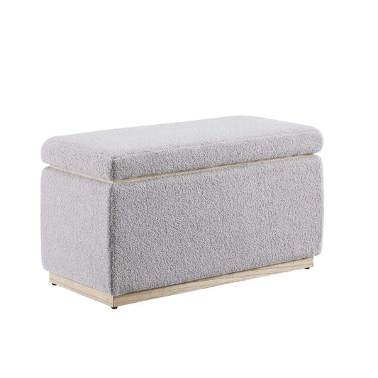 Linon Home Decor - Blanche Rectangle Storage Ottoman, Gray - ST014GRY01ASU veiw 1
