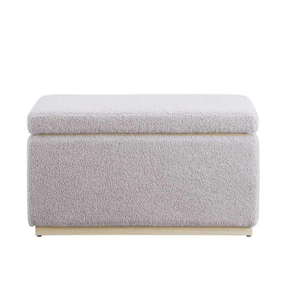 Linon Home Decor - Blanche Rectangle Storage Ottoman, Gray - ST014GRY01ASU veiw 2